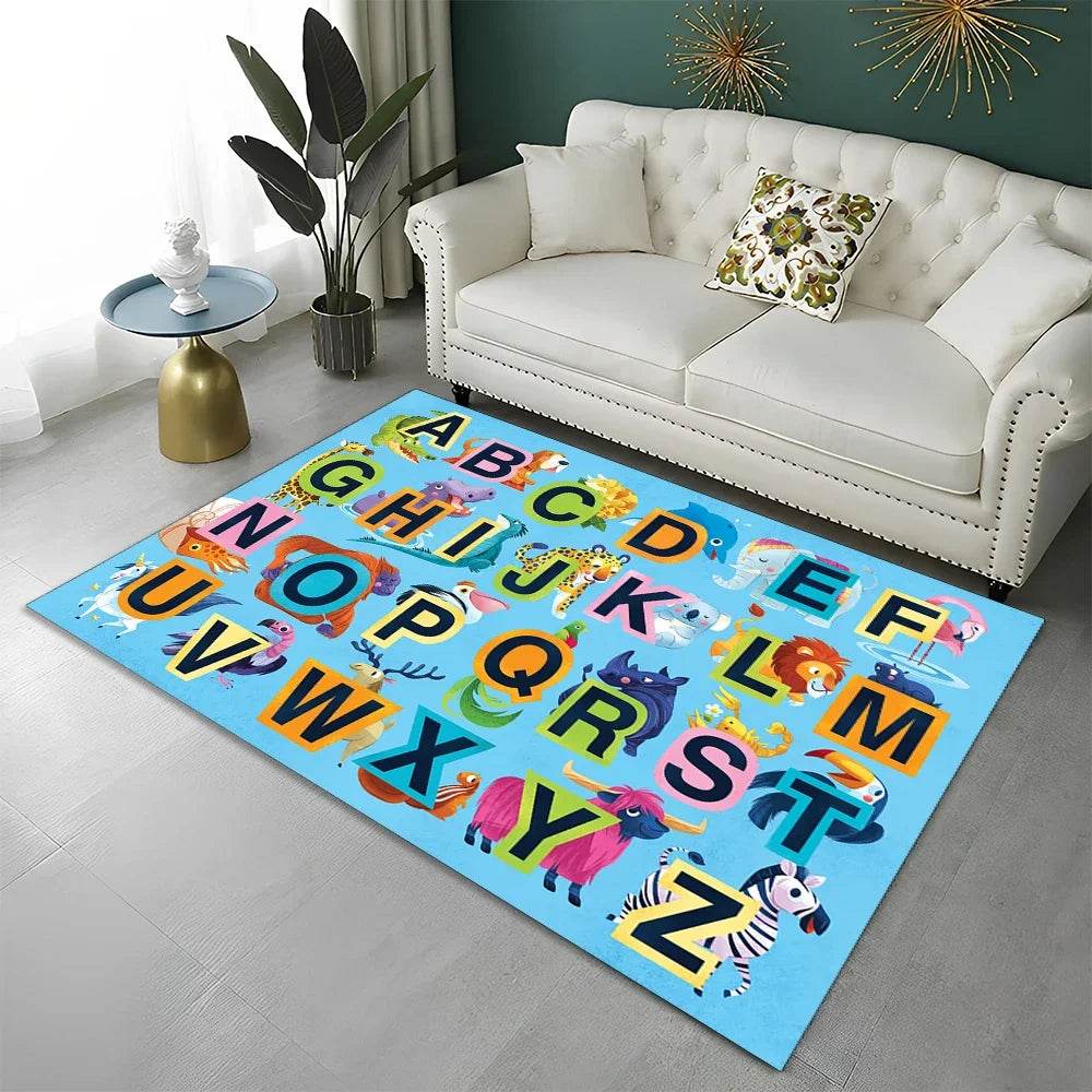 Premium Alphabet Rug Non Slip Cartoon Design For Playrooms - ToylandEU