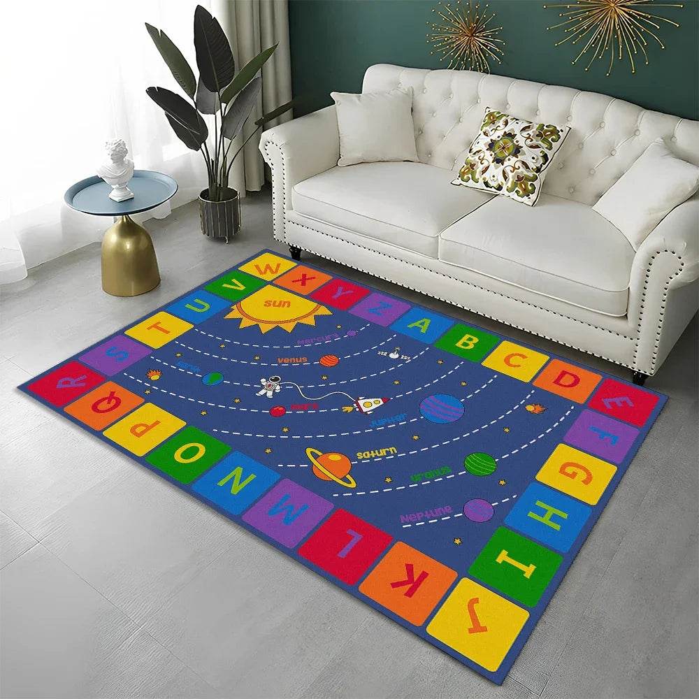 Premium Alphabet Rug Non Slip Cartoon Design For Playrooms - ToylandEU