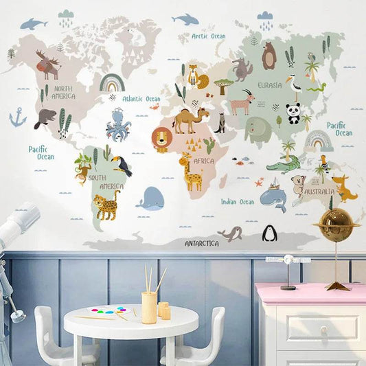 Premium Animal Map Stickers Cartoon Self Adhesive Kids - ToylandEU