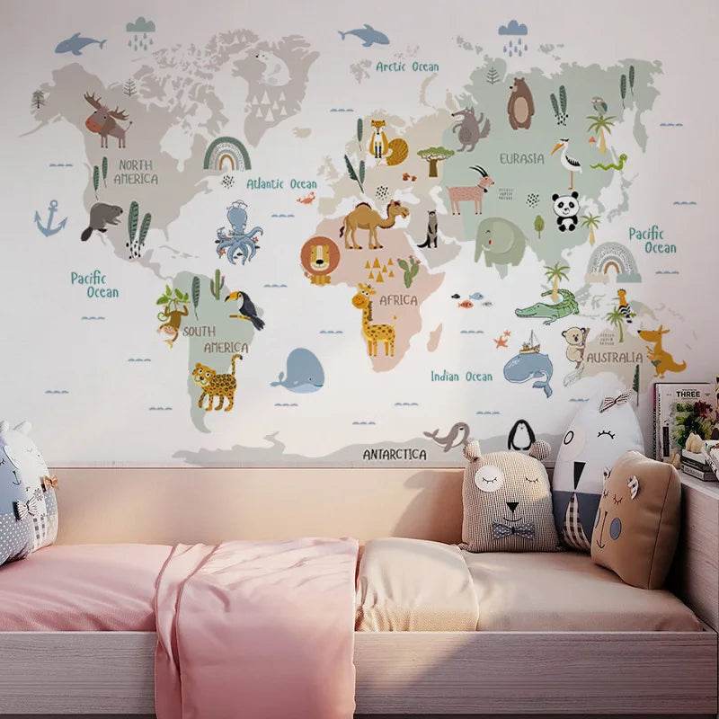 Premium Animal Map Stickers Cartoon Self Adhesive Kids - ToylandEU
