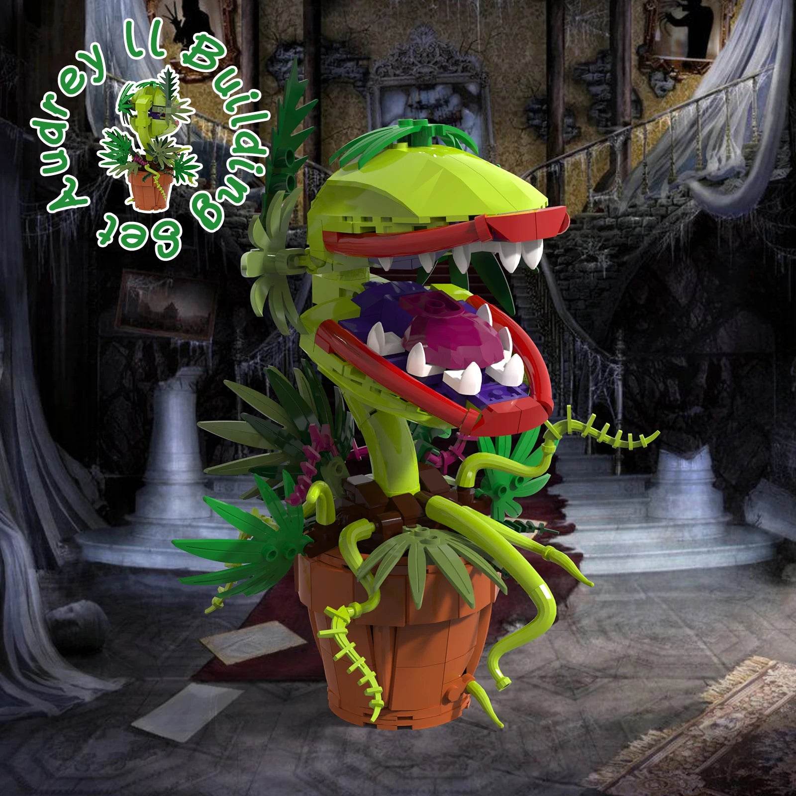 Premium Audrey II Piranha Plant Blocks & Bricks Set For Fans 327 Pieces - ToylandEU