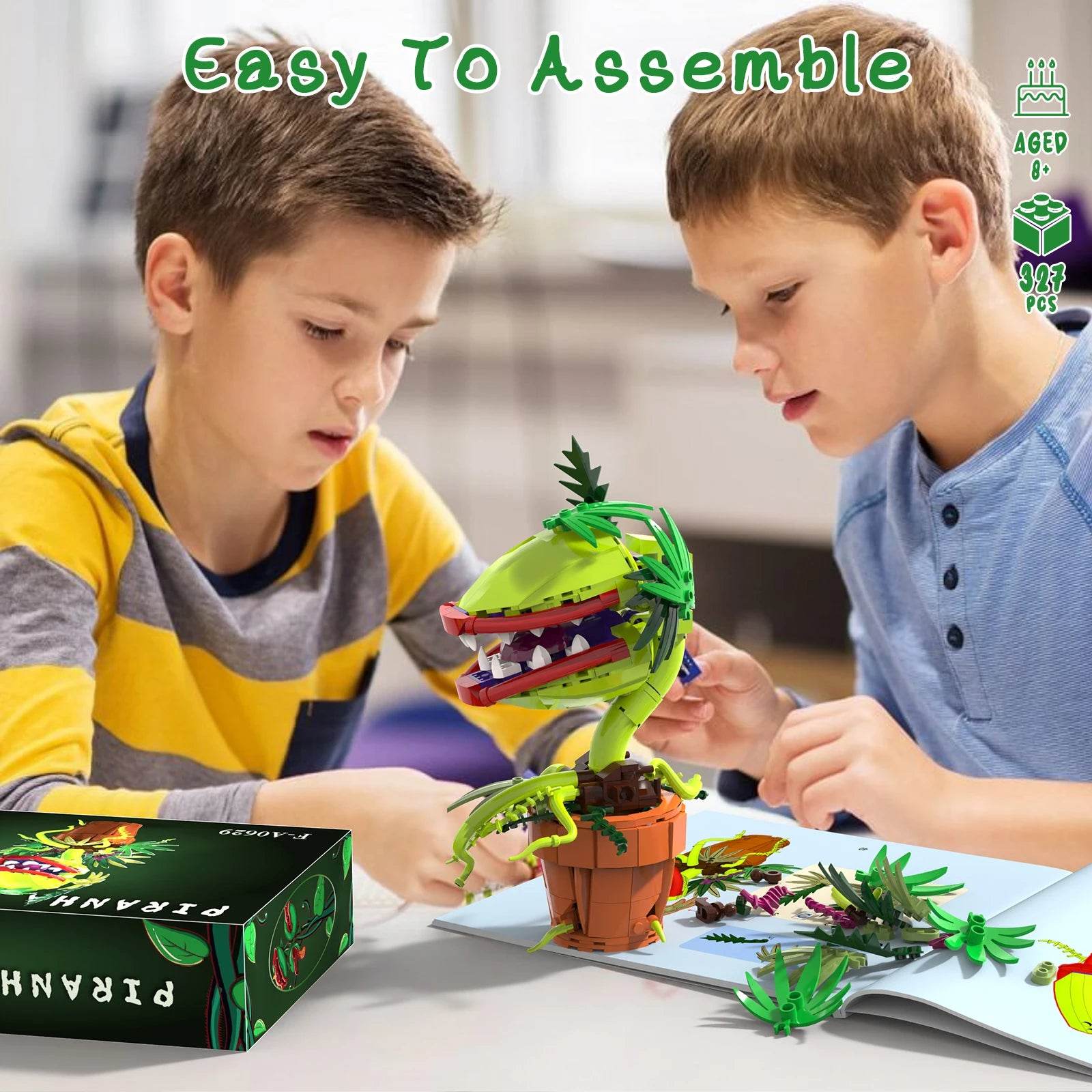 Premium Audrey II Piranha Plant Blocks & Bricks Set For Fans 327 Pieces - ToylandEU