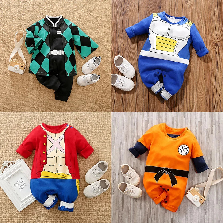 Premium Baby Cosplay Romper With Luffy Akatsuki Vegeta Theme For Unisex Infants 0 To 18 Months - ToylandEU