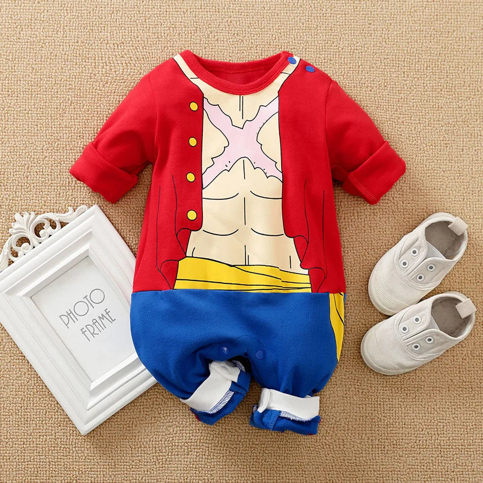 Premium Baby Cosplay Romper With Luffy Akatsuki Vegeta Theme For Unisex Infants 0 To 18 Months - ToylandEU