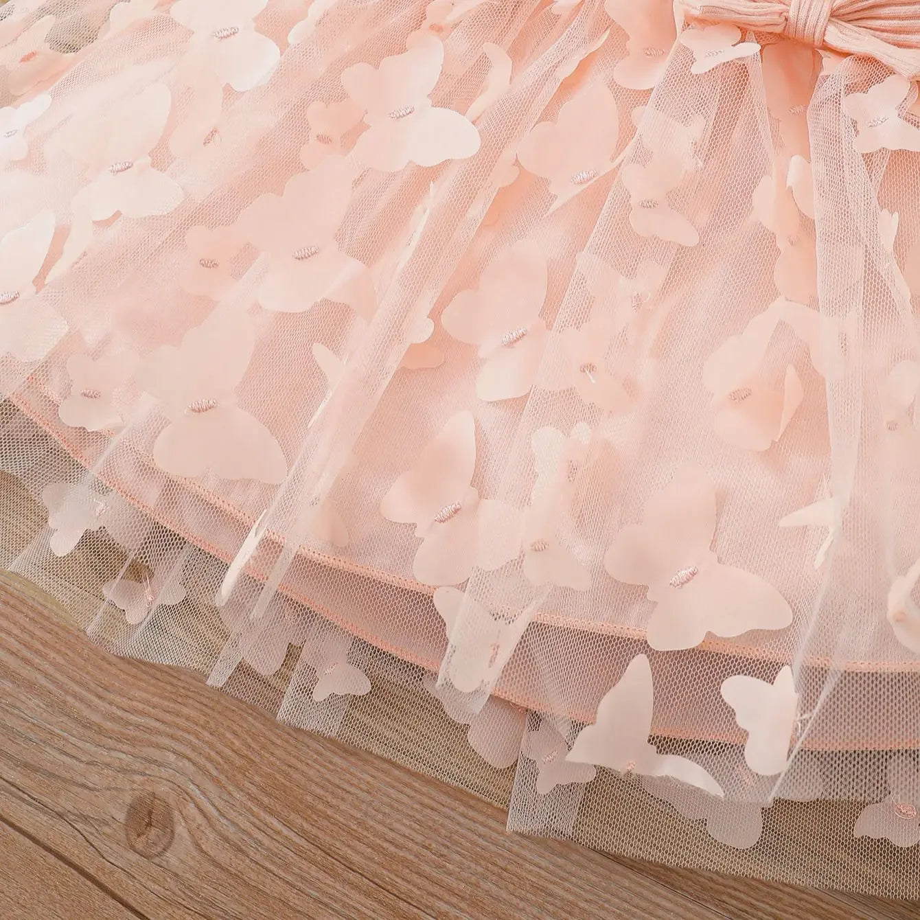 Premium Baby Dress with Lace Butterfly Mesh for Toddler Girls Summer Party - ToylandEU
