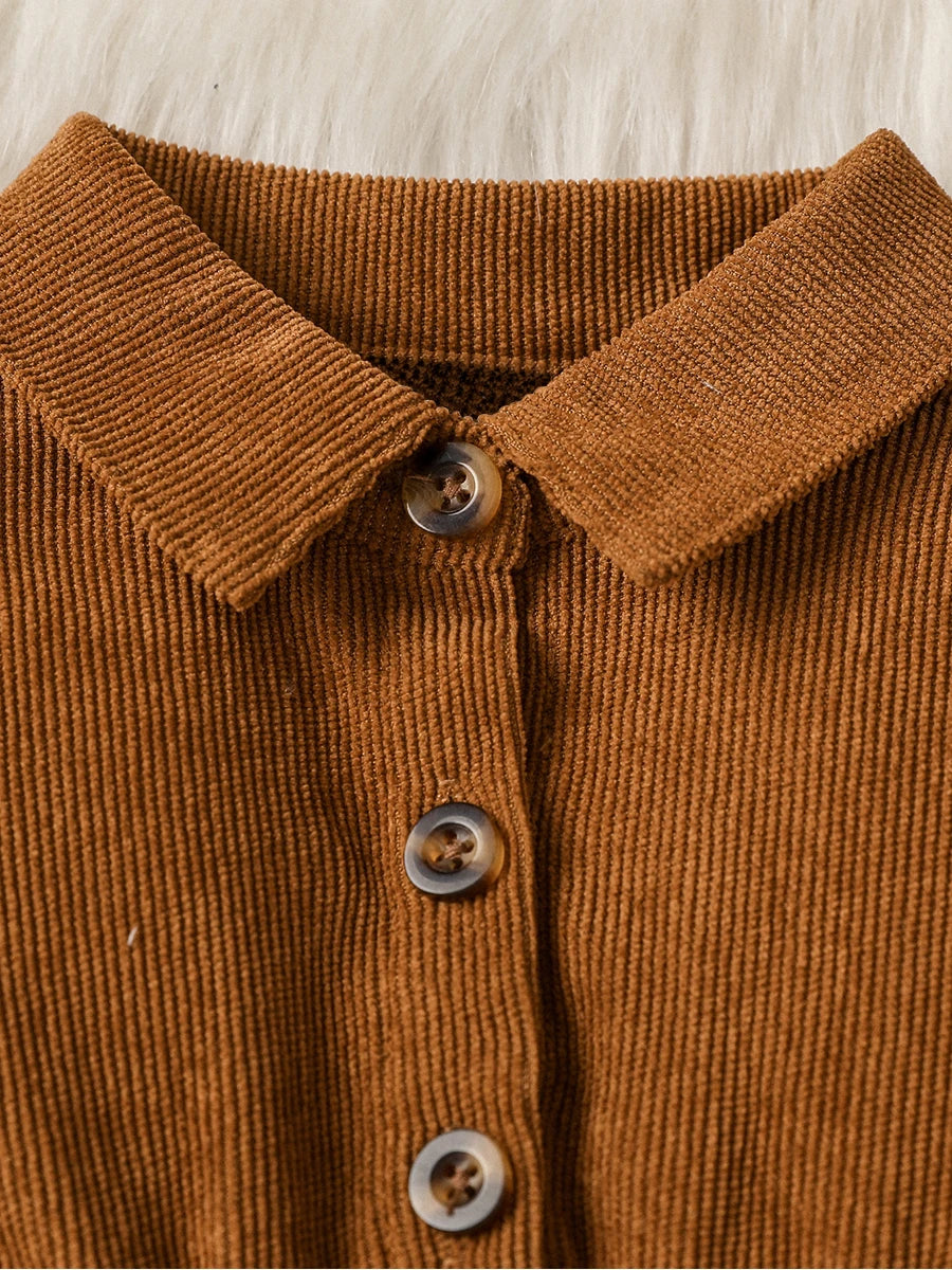 Premium Baby Girl Dress Long Sleeve Turn Down Collar All Seasons - ToylandEU