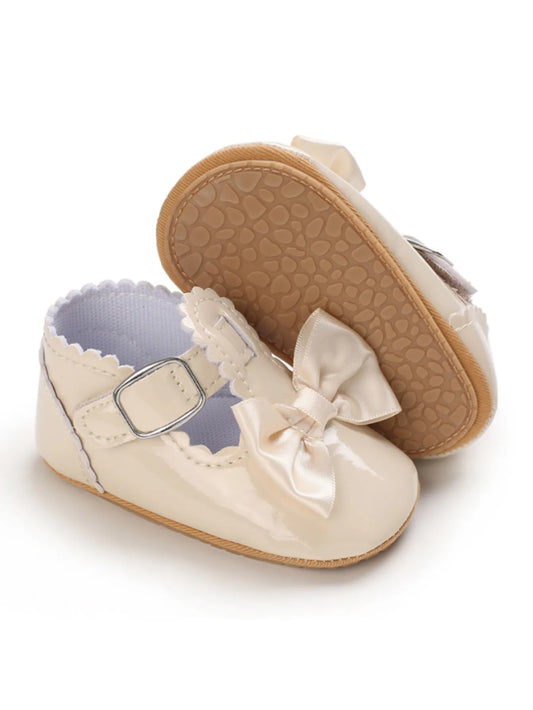Premium Baby Girls Shoes Classic Bowknot Anti Slip Rubber Sole First Walker - ToylandEU