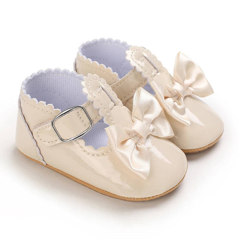 Premium Baby Girls Shoes Classic Bowknot Anti Slip Rubber Sole First Walker - ToylandEU