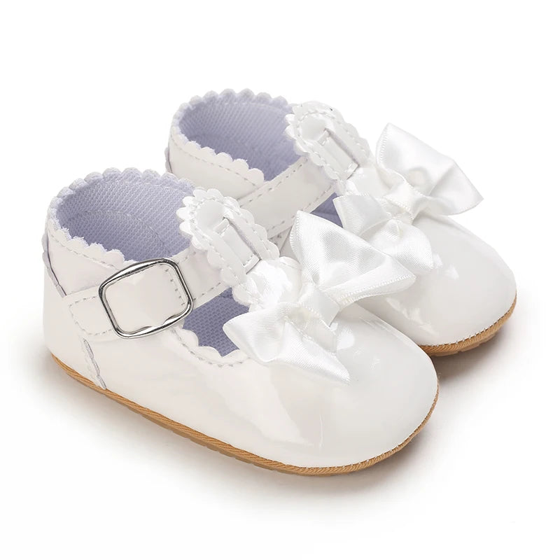 Premium Baby Girls Shoes Classic Bowknot Anti Slip Rubber Sole First Walker - ToylandEU