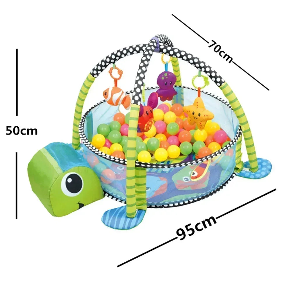 Premium Baby Play Mat With 3 In 1 Turtle Educational Design For Infants - ToylandEU