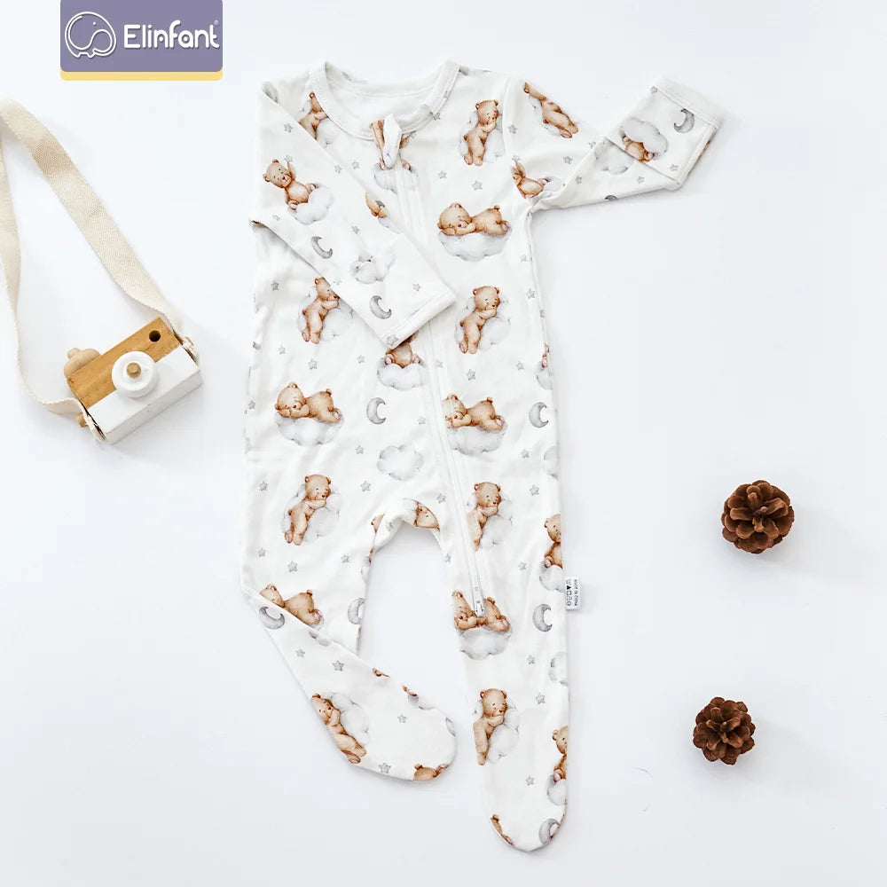 Premium Baby Romper Bamboo Cotton Blend Knit Long Design Unisex Infants 0 To 12 Months - ToylandEU
