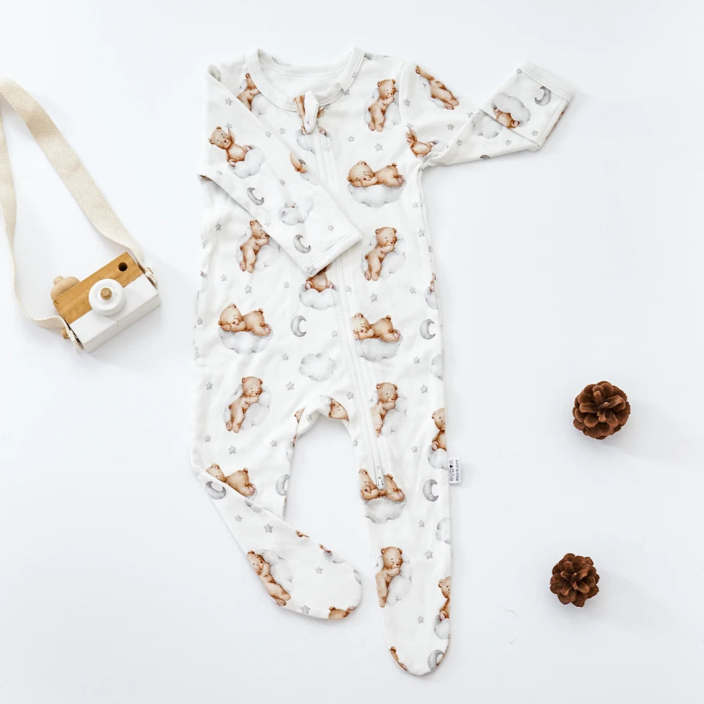 Premium Baby Romper Bamboo Cotton Blend Knit Long Design Unisex Infants 0 To 12 Months - ToylandEU
