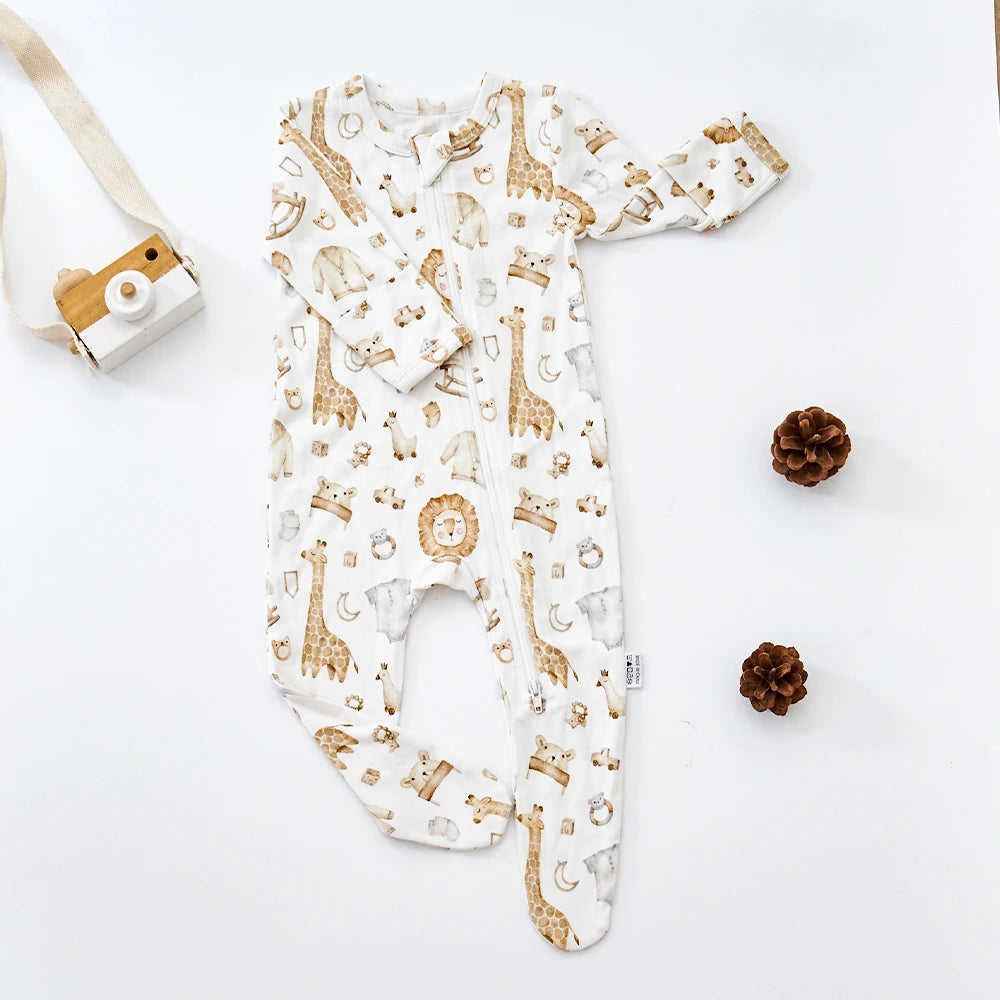 Premium Baby Romper Bamboo Cotton Blend Knit Long Design Unisex Infants 0 To 12 Months - ToylandEU