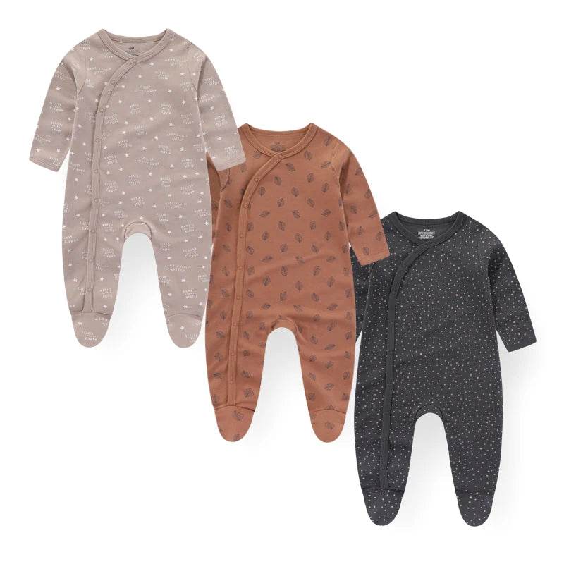 Premium Baby Rompers 3 Pcs Lot Autumn Winter Long Sleeve Cotton Soft For Newborns - ToylandEU