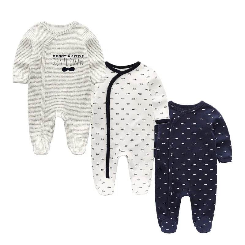 Premium Baby Rompers 3 Pcs Lot Autumn Winter Long Sleeve Cotton Soft For Newborns - ToylandEU