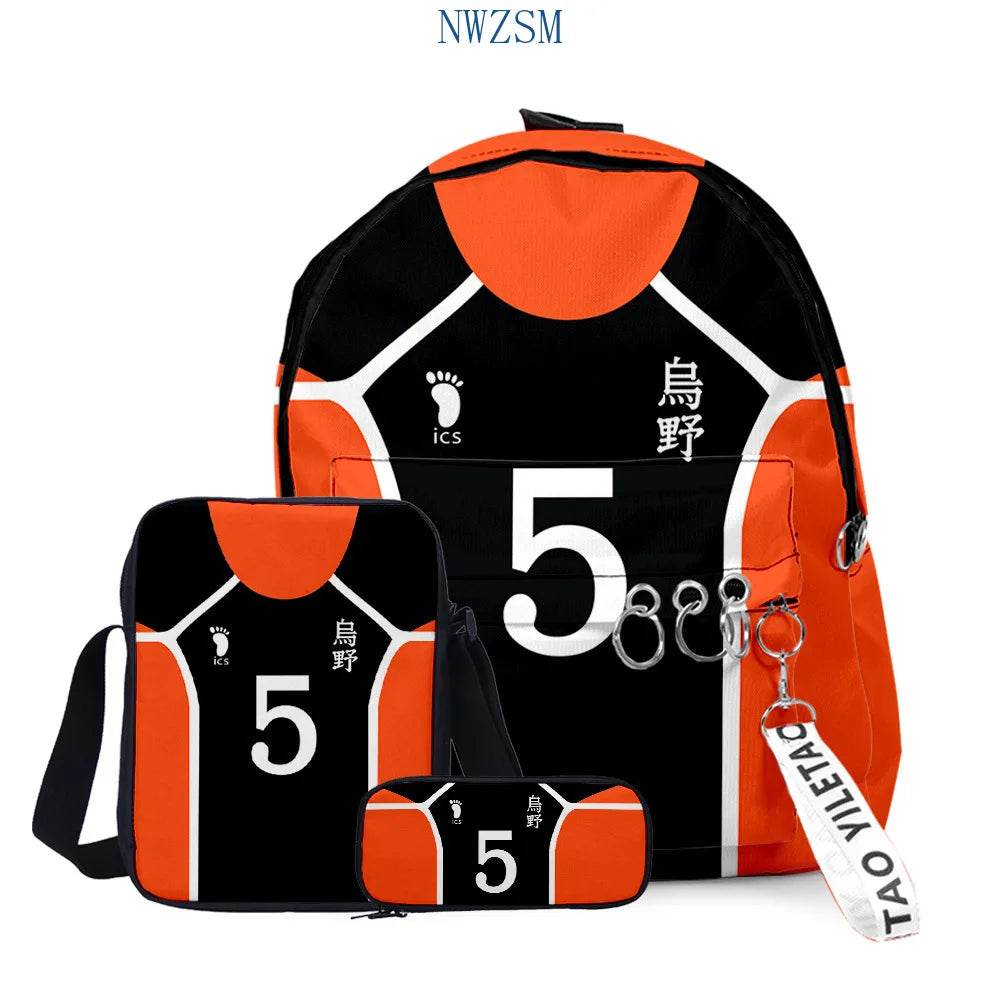 Premium Backpack Set Haikyuu Anime 3D Design Unisex - ToylandEU