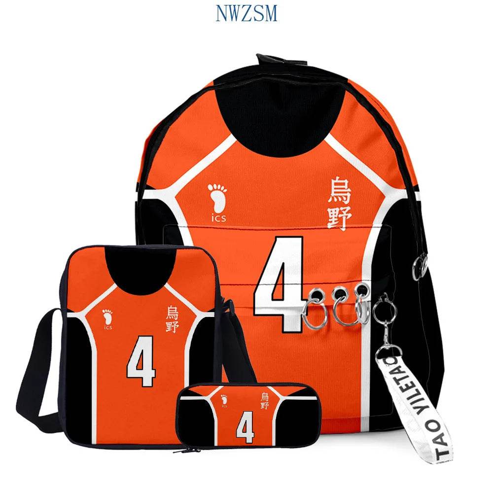 Premium Backpack Set Haikyuu Anime 3D Design Unisex - ToylandEU