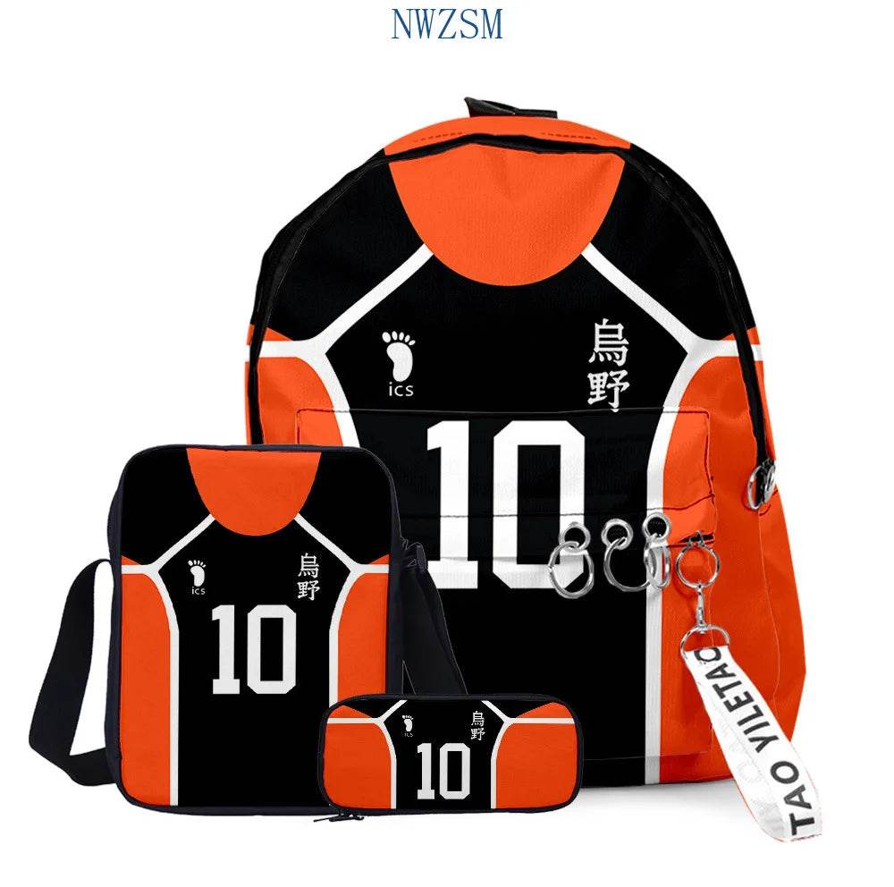 Premium Backpack Set Haikyuu Anime 3D Design Unisex - ToylandEU