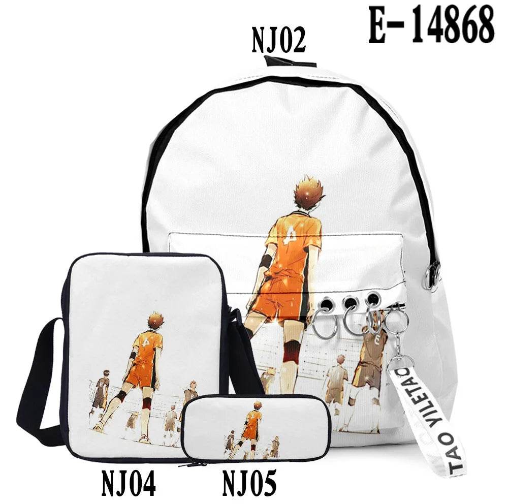 Premium Backpack Set Haikyuu Anime 3D Design Unisex - ToylandEU
