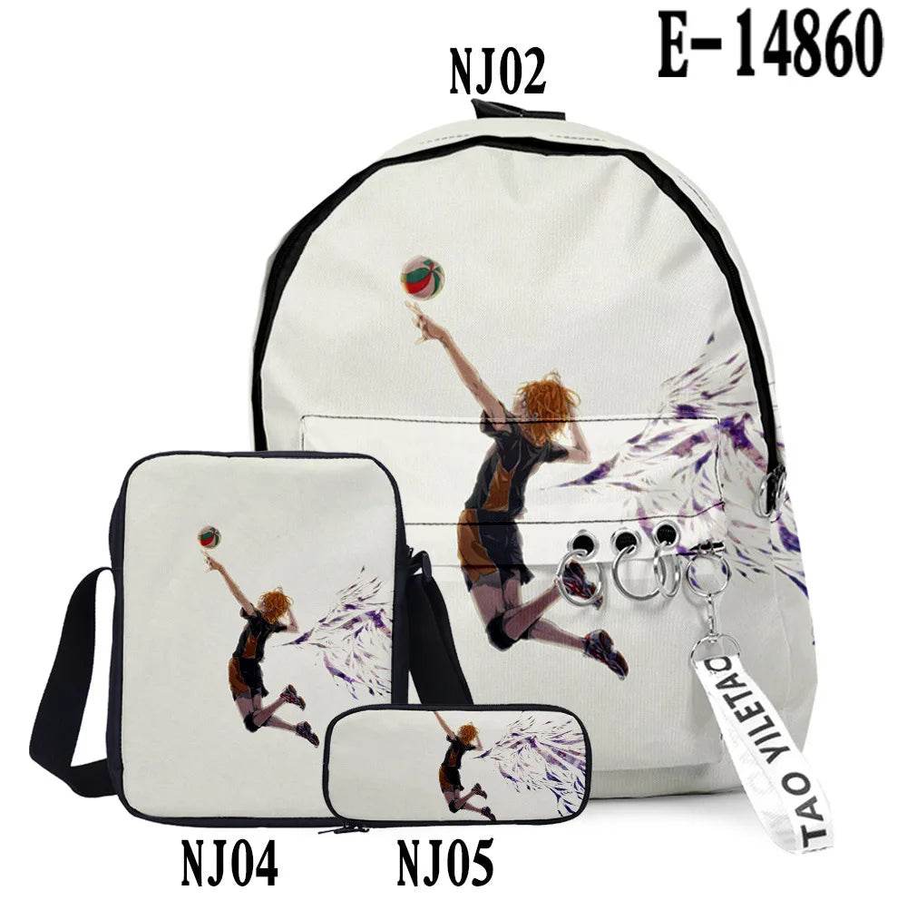 Premium Backpack Set Haikyuu Anime 3D Design Unisex - ToylandEU