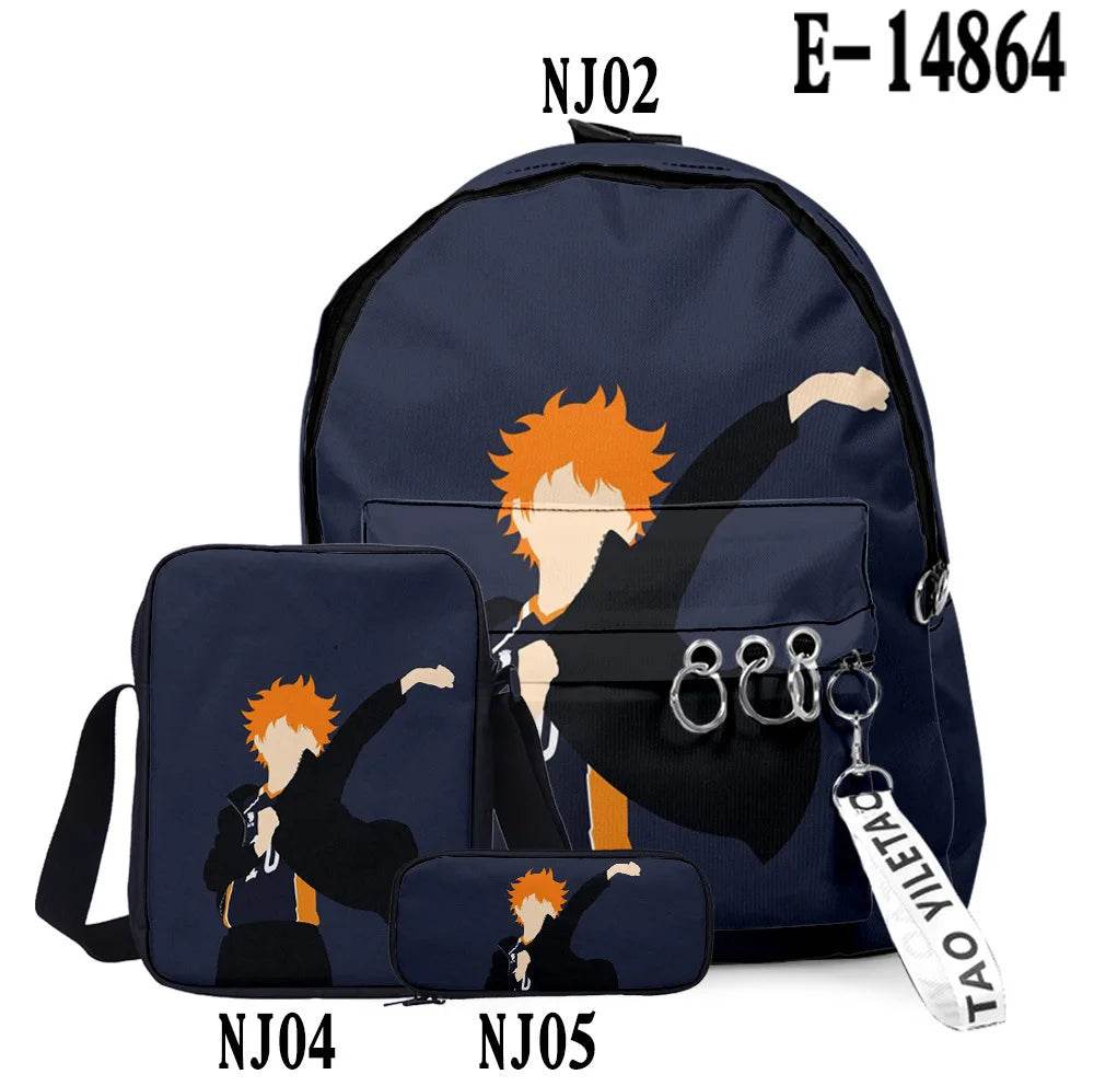 Premium Backpack Set Haikyuu Anime 3D Design Unisex - ToylandEU