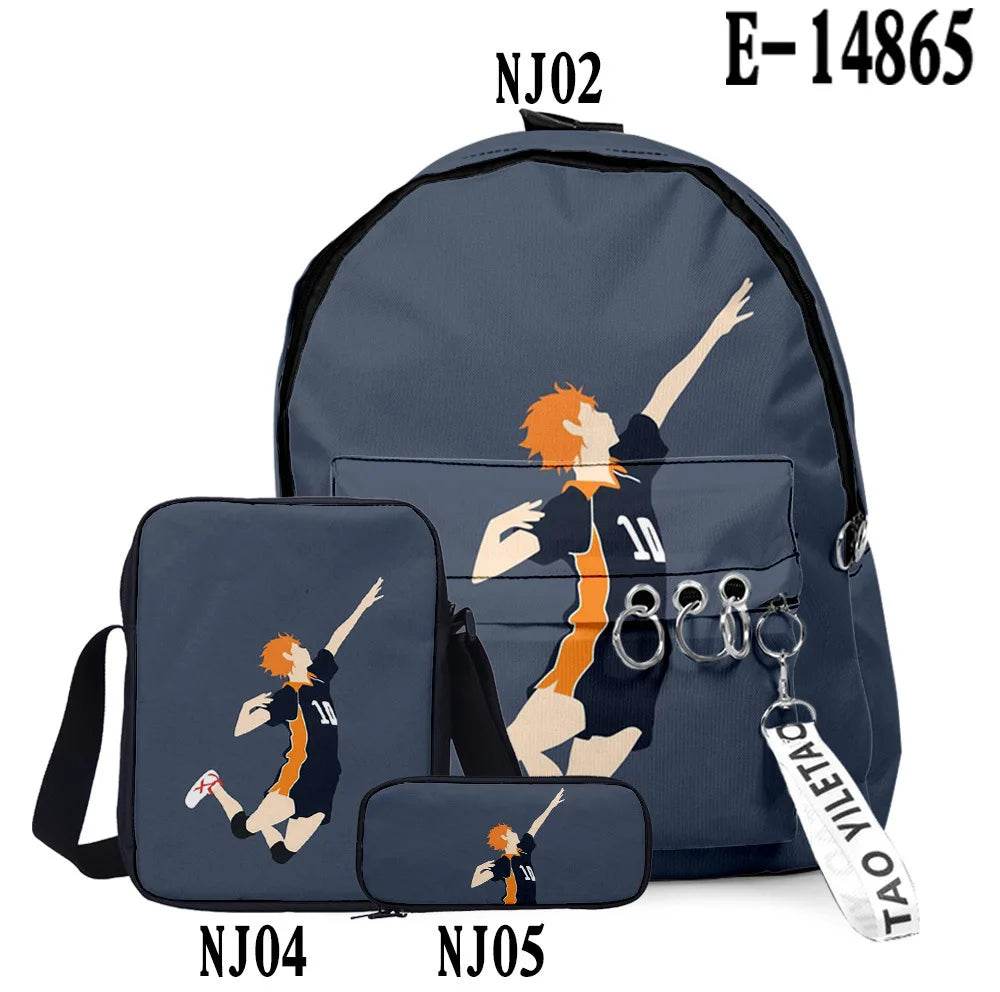 Premium Backpack Set Haikyuu Anime 3D Design Unisex - ToylandEU