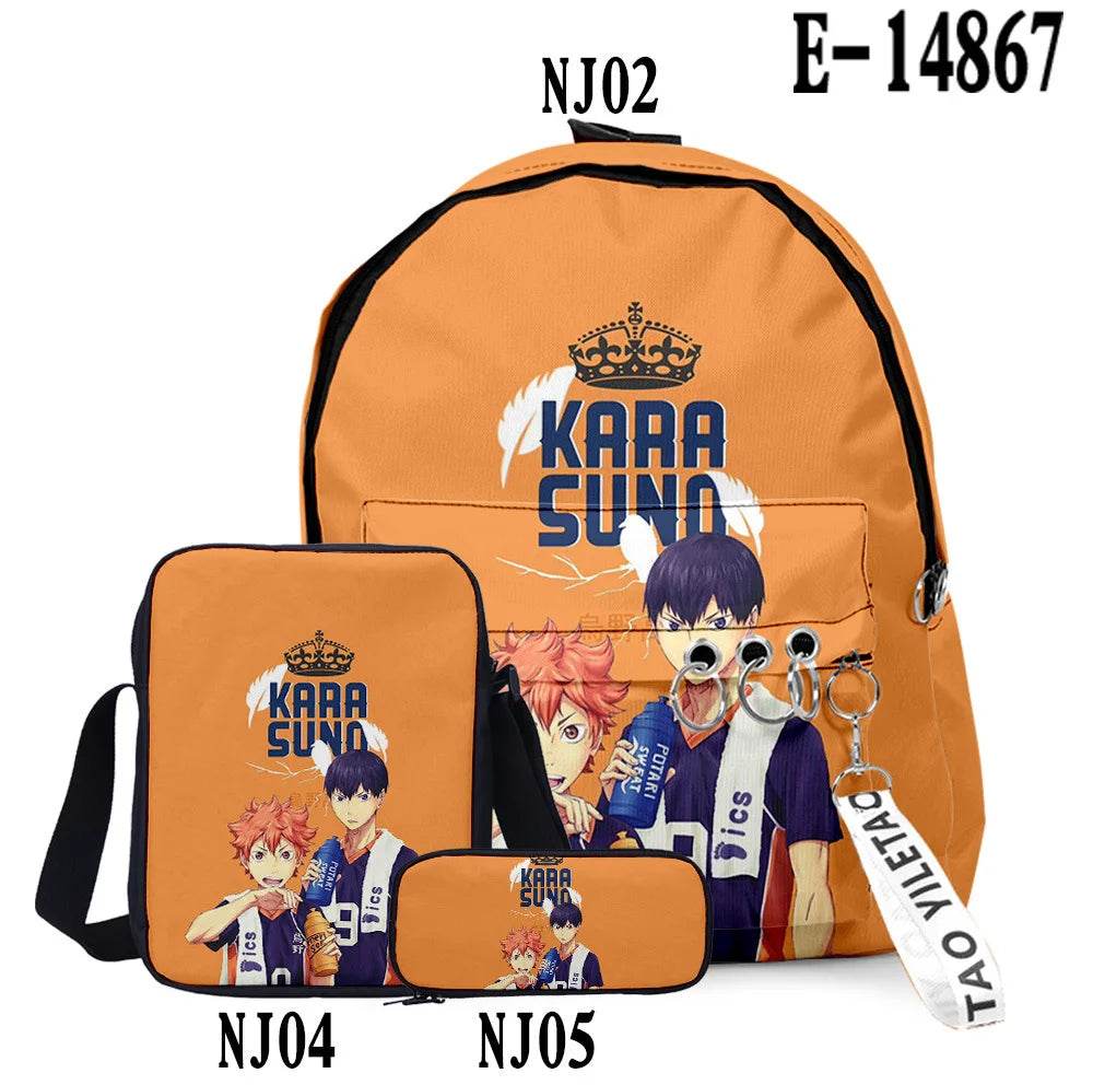 Premium Backpack Set Haikyuu Anime 3D Design Unisex - ToylandEU