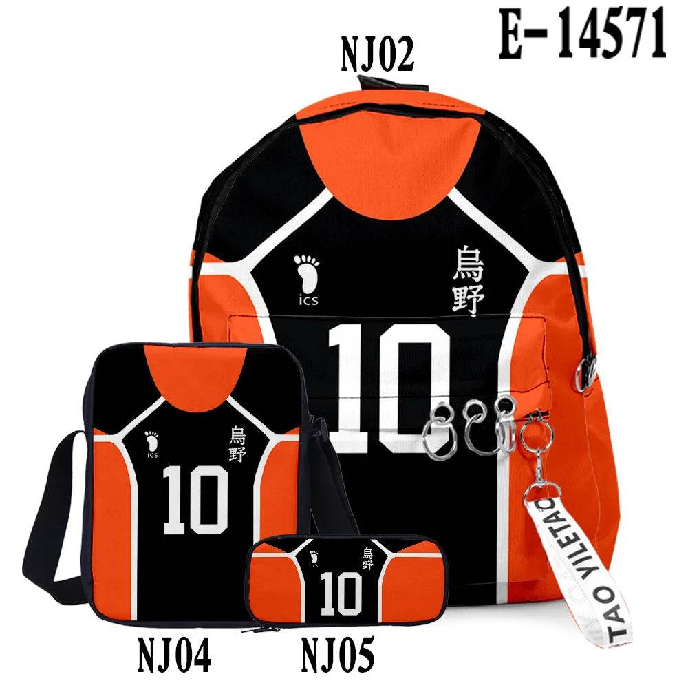 Premium Backpack Set Haikyuu Anime 3D Design Unisex - ToylandEU