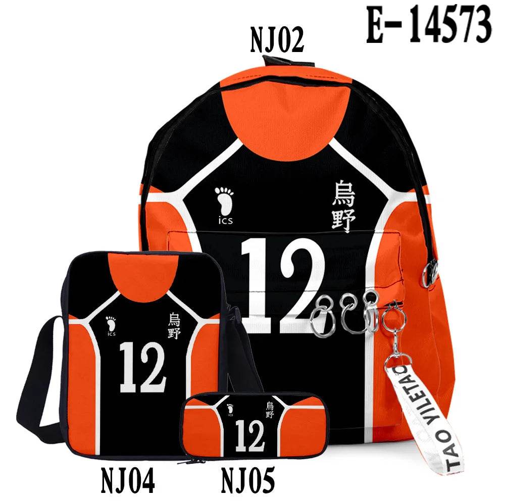 Premium Backpack Set Haikyuu Anime 3D Design Unisex - ToylandEU