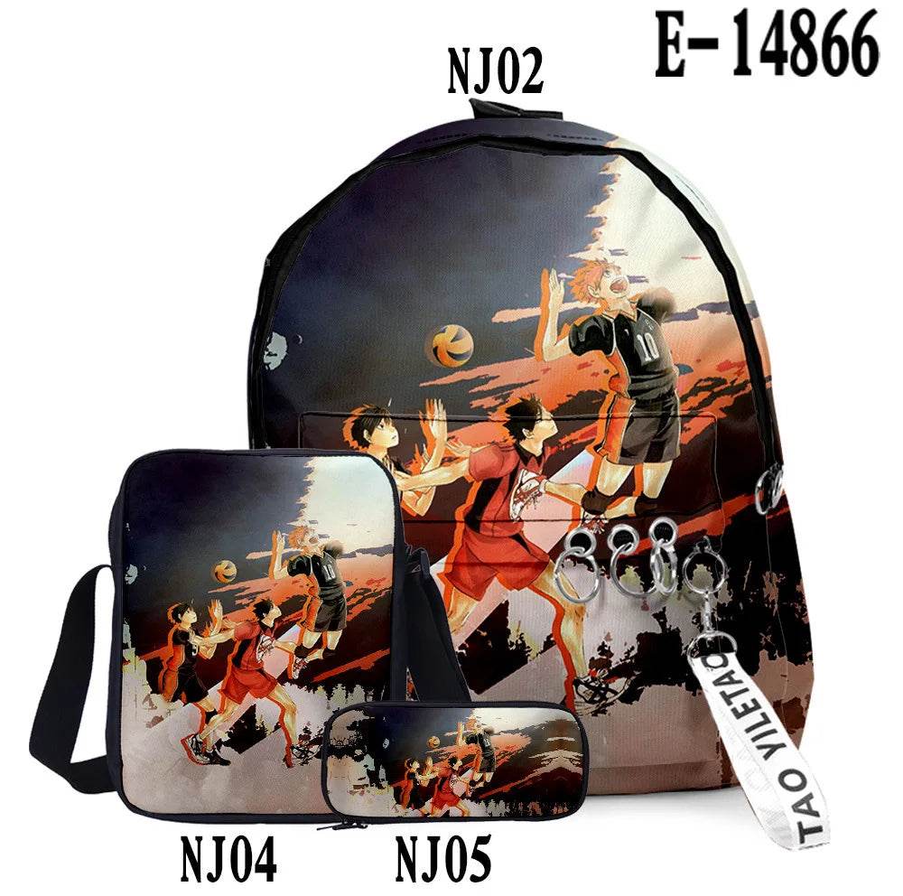 Premium Backpack Set Haikyuu Anime 3D Design Unisex - ToylandEU