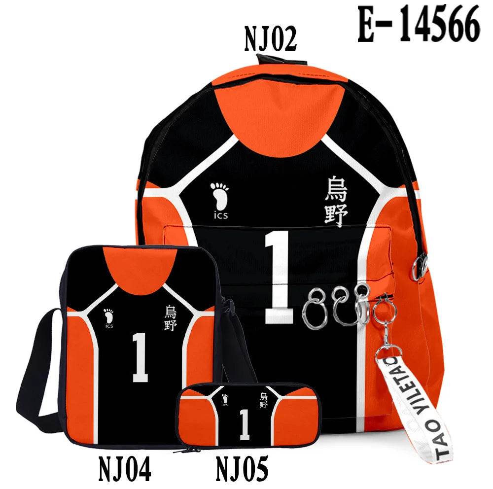 Premium Backpack Set Haikyuu Anime 3D Design Unisex - ToylandEU