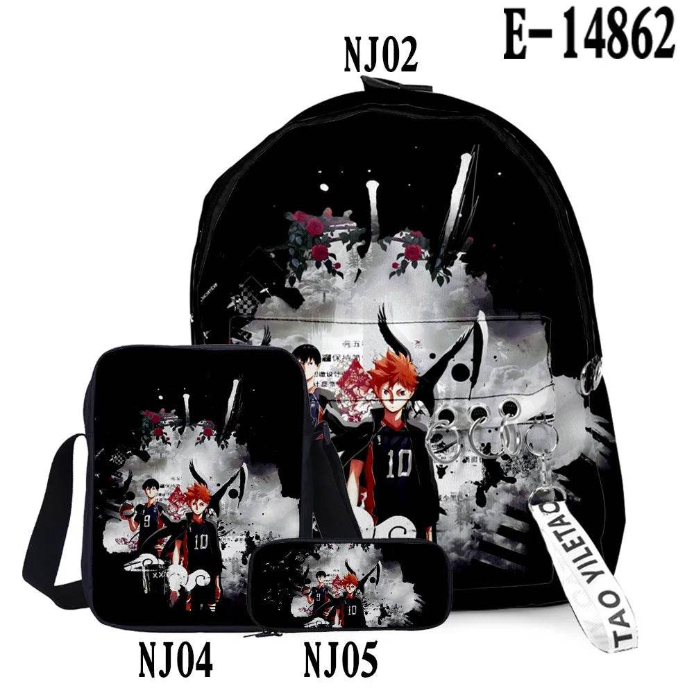 Premium Backpack Set Haikyuu Anime 3D Design Unisex - ToylandEU