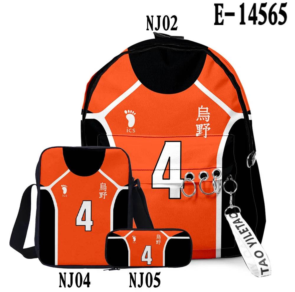 Premium Backpack Set Haikyuu Anime 3D Design Unisex - ToylandEU