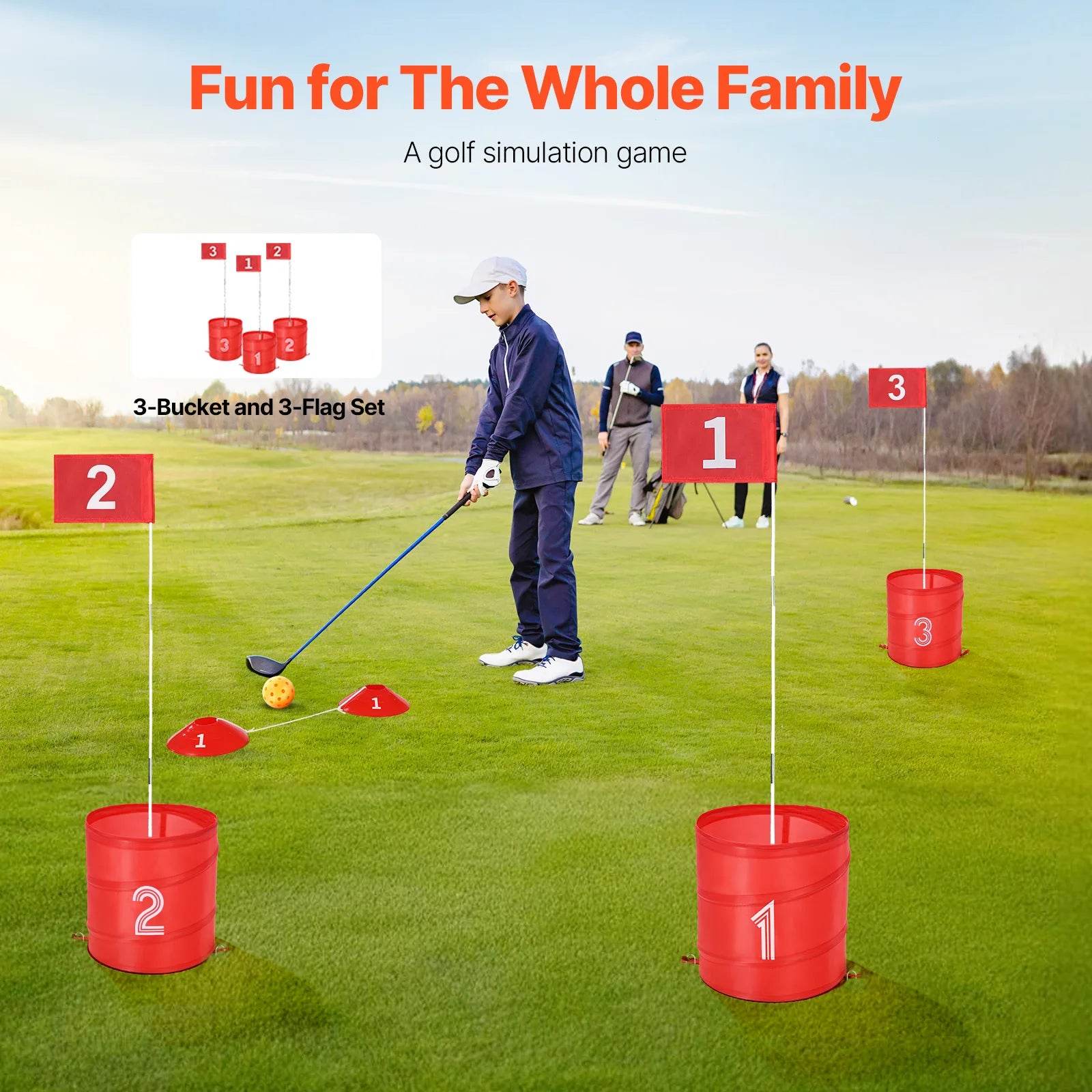 Premium Backyard Golf Game 3 6 9 Hole Portable Bucket Family - ToylandEU