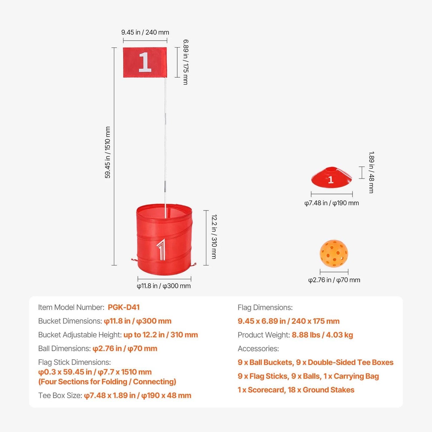 Premium Backyard Golf Game 3 6 9 Hole Portable Bucket Family - ToylandEU