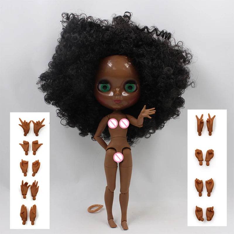 Premium Ball Jointed Doll Afro Hair Black Skin Shiny Fans - ToylandEU