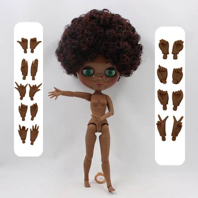 Premium Ball Jointed Doll Afro Hair Black Skin Shiny Fans - ToylandEU
