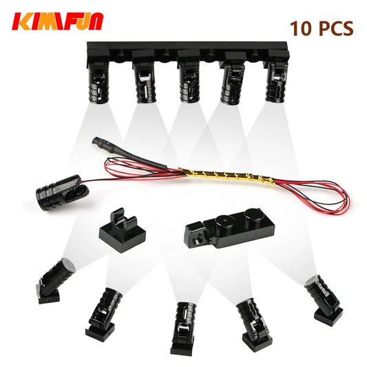 Premium Black Building Block LED Spotlight Kit 10Pcs SelfLocking MOC Light For DIY Home Projects - ToylandEU