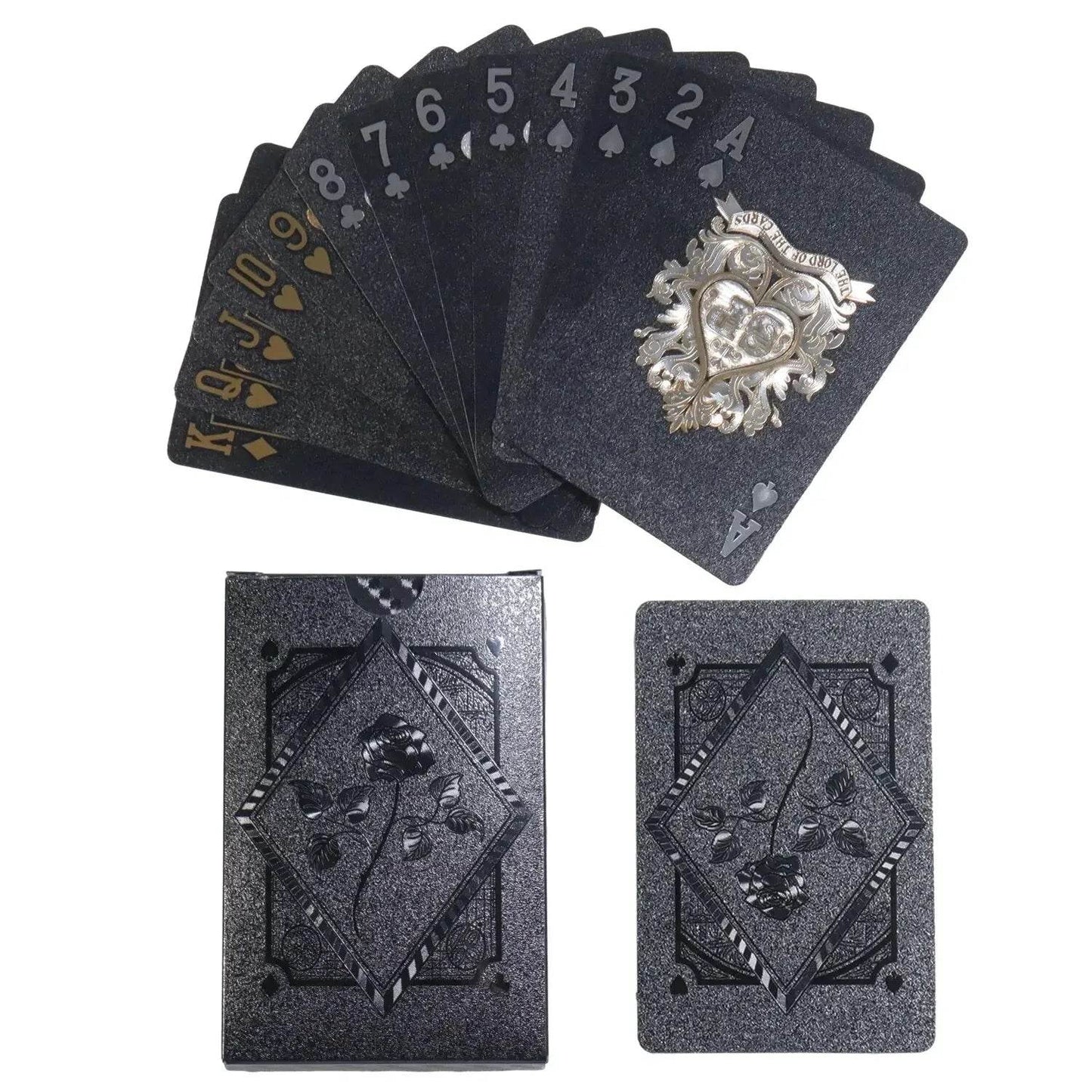 Premium Black Rose Frosted Waterproof Playing Cards Poker - ToylandEU