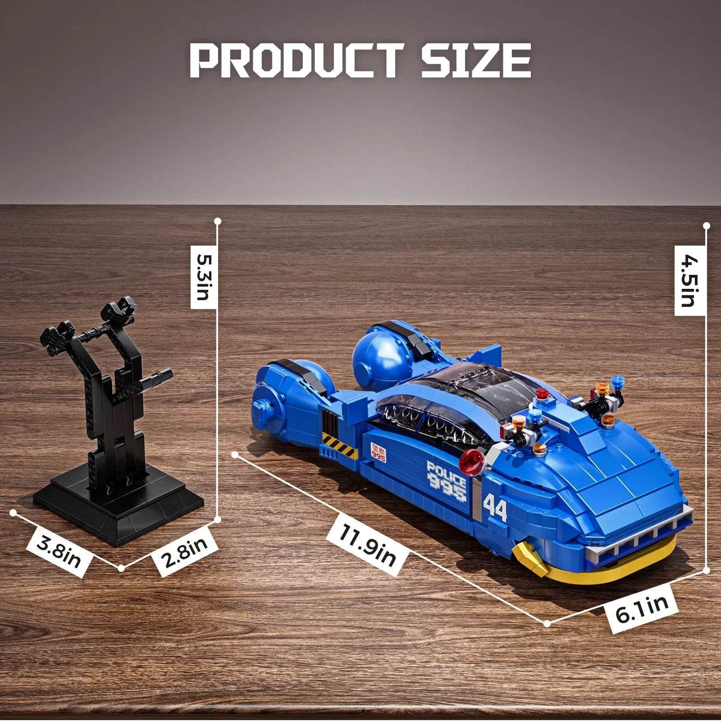 Premium Blocks Kit Blue Spinner Vehicle Display Sci Fi Fans - ToylandEU