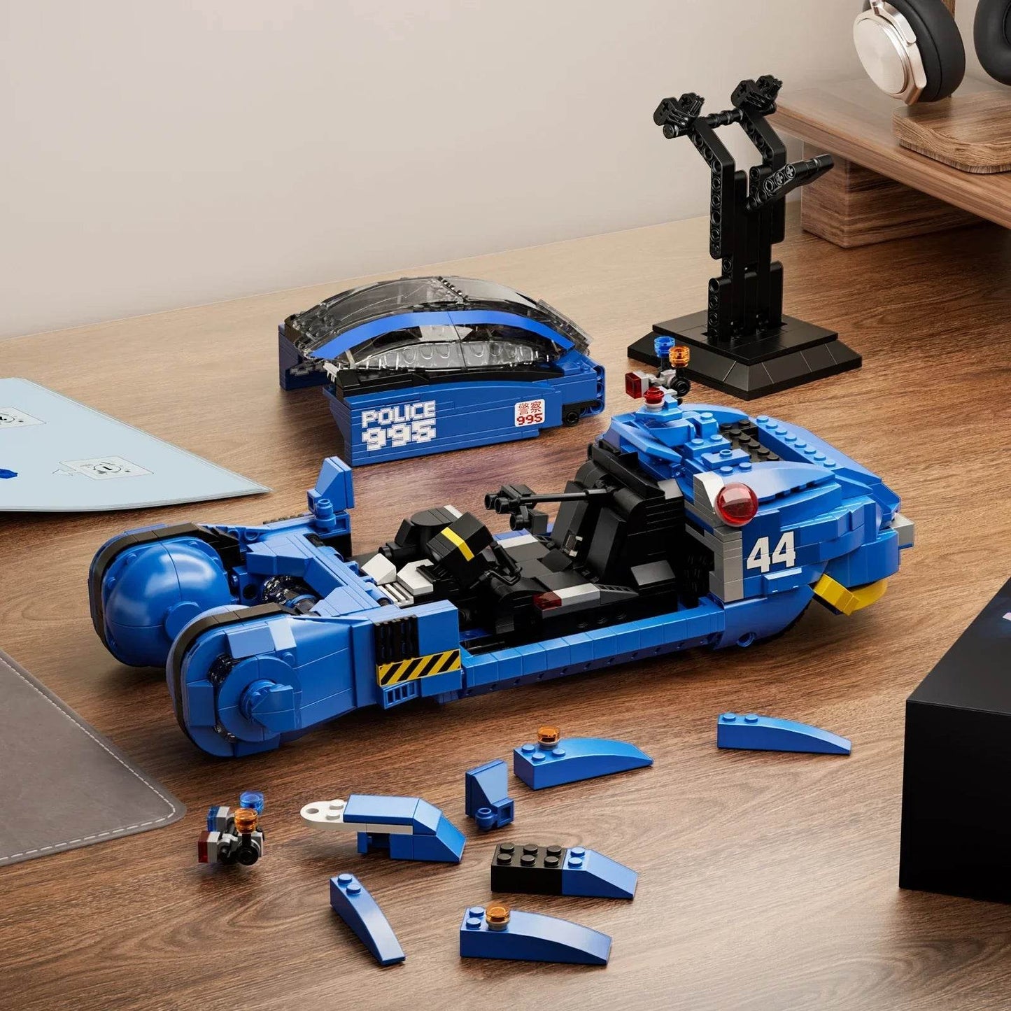 Premium Blocks Kit Blue Spinner Vehicle Display Sci Fi Fans - ToylandEU