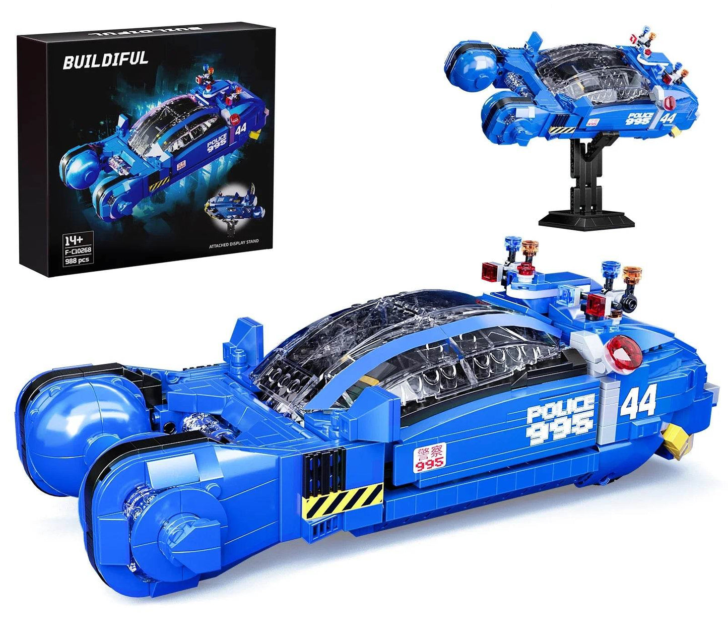 Premium Blocks Kit Blue Spinner Vehicle Display Sci Fi Fans - ToylandEU