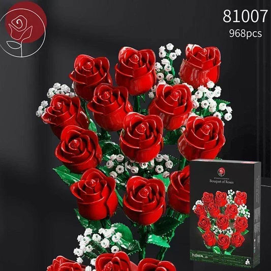 Premium Blocks Romantic Rose Bouquet 968 Piece For Gifts - ToylandEU