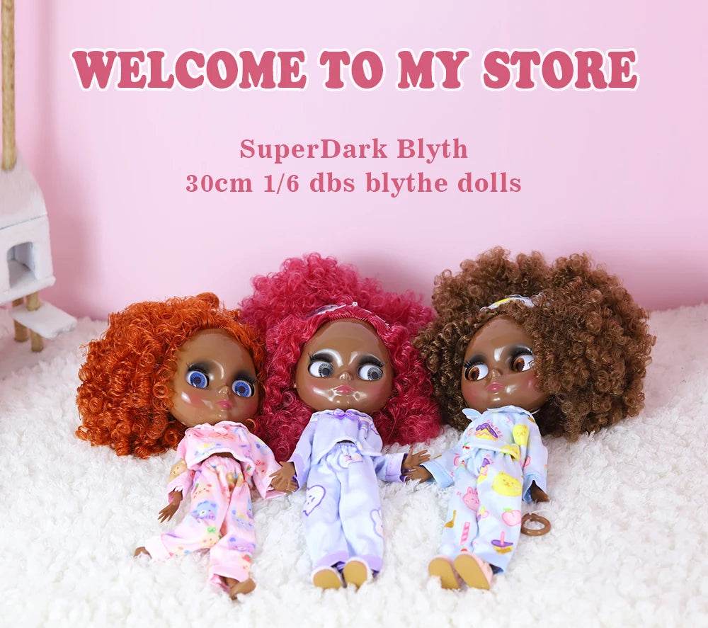 Premium Blythe Doll Super Dark Skin Afro Hair For Girls - ToylandEU