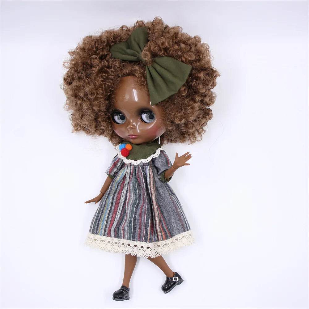 Premium Blythe Doll Super Dark Skin Afro Hair For Girls - ToylandEU
