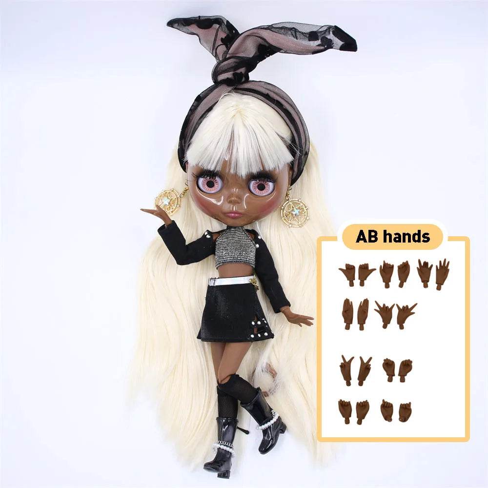 Premium Blythe Doll Super Dark Skin Afro Hair For Girls - ToylandEU