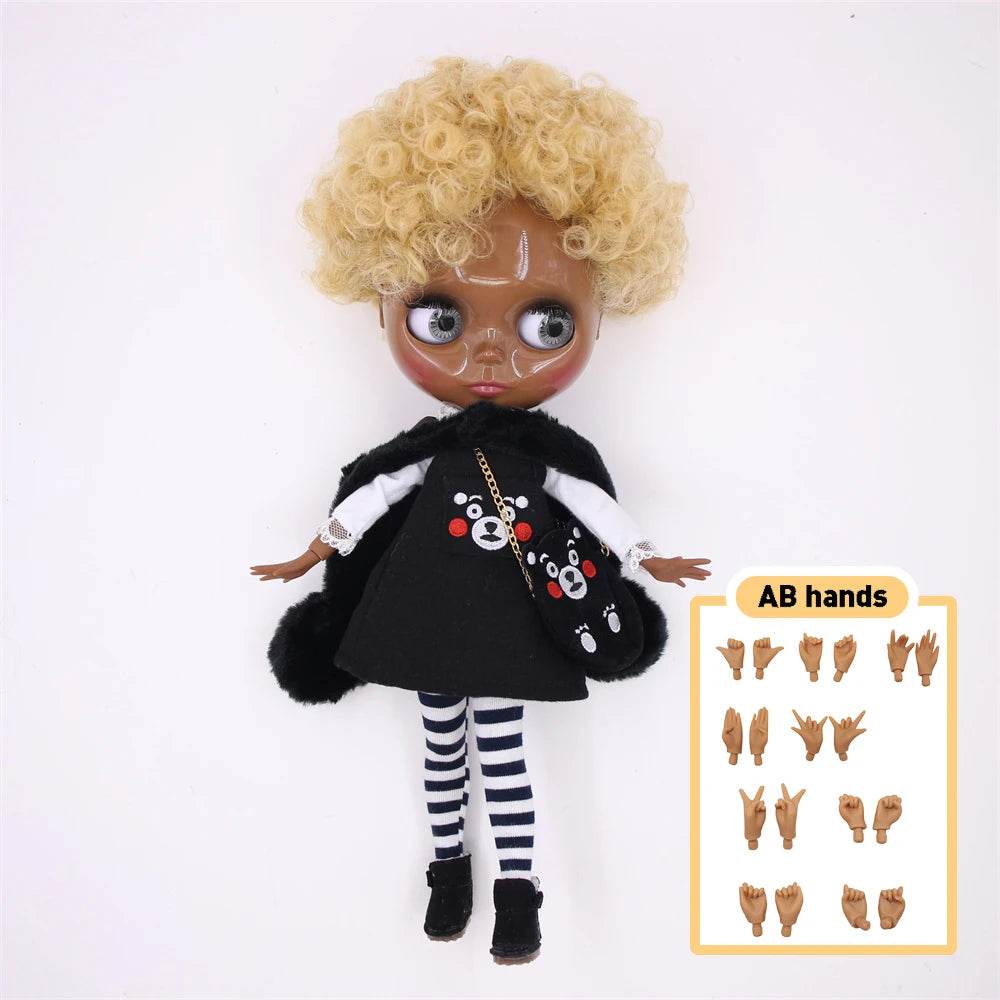 Premium Blythe Doll Super Dark Skin Afro Hair For Girls - ToylandEU