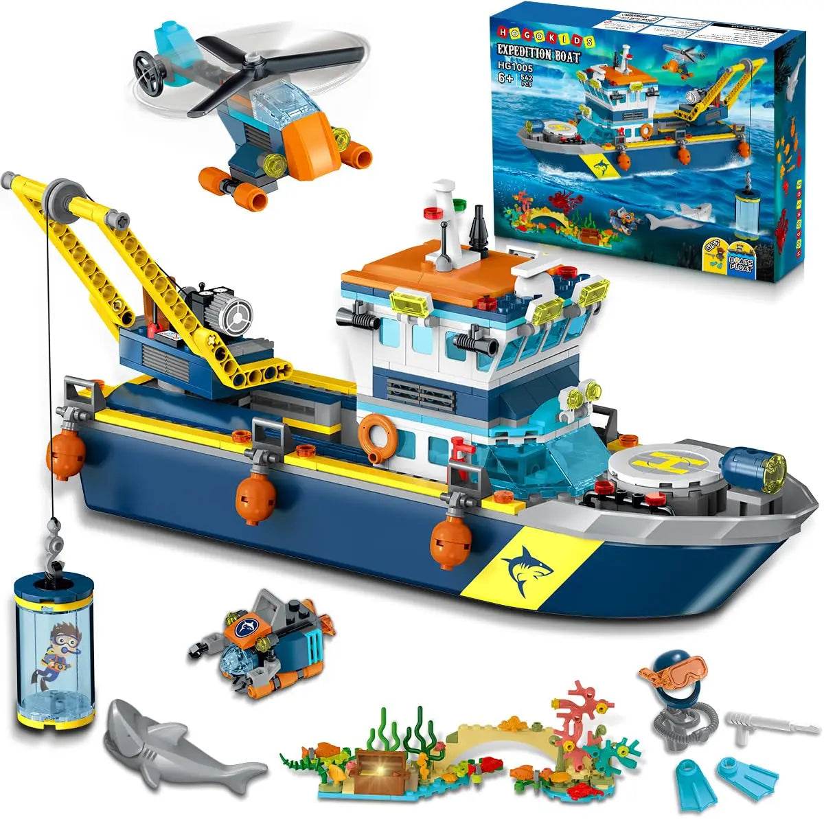 Premium Boat Building Set With LED Arctic Explorer For Kids - ToylandEU