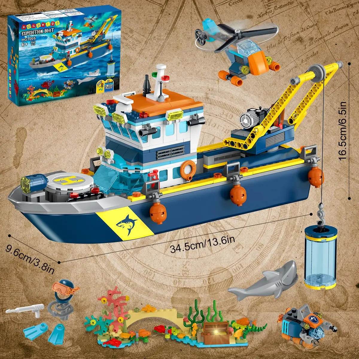 Premium Boat Building Set With LED Arctic Explorer For Kids - ToylandEU