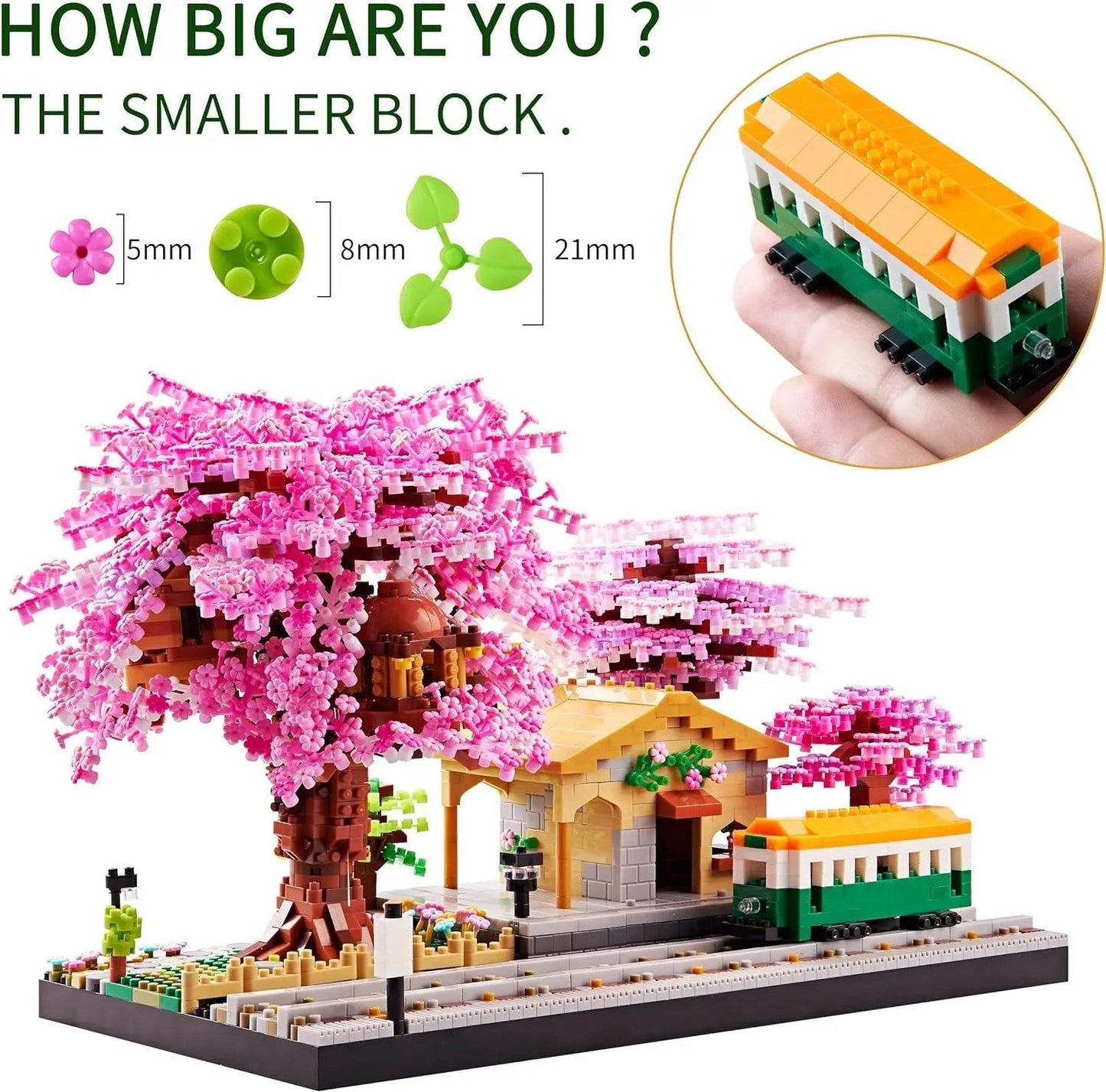 Premium Bonsai Architecture Set Pink Mini Sakura Tree Kids - ToylandEU